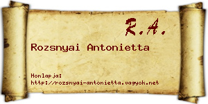 Rozsnyai Antonietta névjegykártya