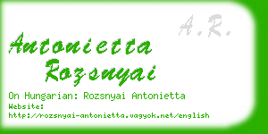 antonietta rozsnyai business card